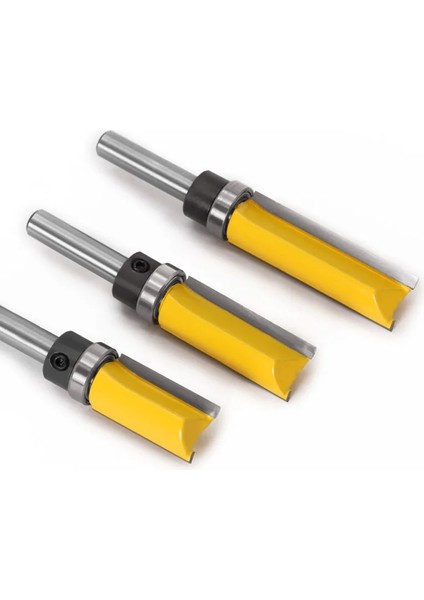 3 Adet Çap 19.05MM 6MM/6.35MM/8MM Shank Şablon Trim Menteşe Zıvana Açma Yönlendirici Bit Dia 15.9MM/19.05MM Düz End Mill Giyotin Temizleme Gömme Bit (Yurt Dışından) fırsatları