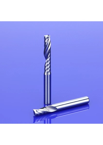 8.0X32X65L 2 Adet 3.175/4/5/6/8/10/12MM 3A Tek Flüt Spiral Cnc Freze Kesicisi Karbür Freze Ucu Akrilik Pvc Mdf Ahşap End Mill (Yurt Dışından)