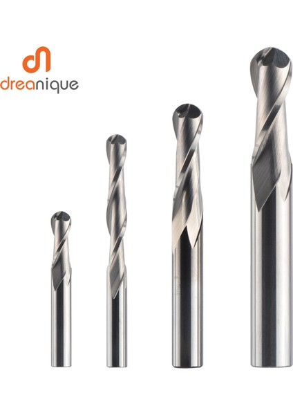 W2B-R1.0-L08 Dreanique 1 Adet Karbür Bilyalı Uçlu Freze Kesici 2 Flüt R0.5-R4.0 Freze Freze Ucu Ahşap ve Alüminyum Cnc Için (Yurt Dışından) fiyatları