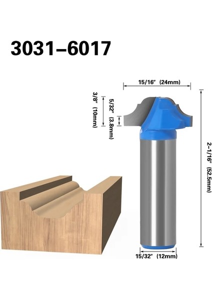12 Sap 3031-6017 1 Adet 12MM Shank Ağaç Işleme Kapı Çerçevesi Dantel Bıçak Kapı Gravür Profilli Dantel Kabine Gravür Bıçağı Yönlendirici Bit (Yurt Dışından)