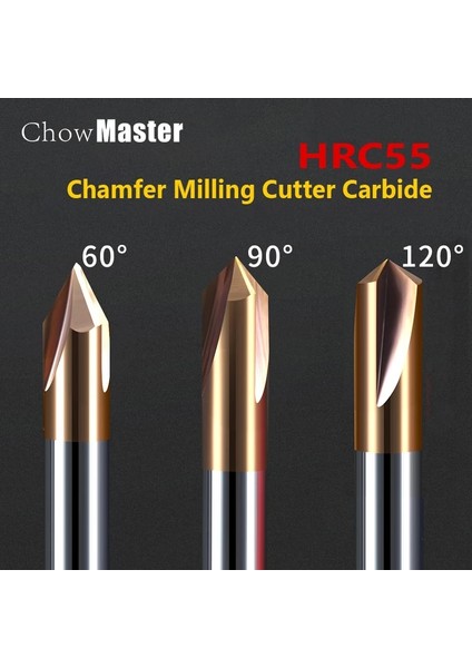 1.5X90DEGX50LX2F Cnc Tungsten Karbür Pah Değirmeni Alüminyum Bakır, Çelik V Oluk Değirmeni Için 60 90 120 Derece Çapak Alma Uçlu Değirmen (Yurt Dışından)