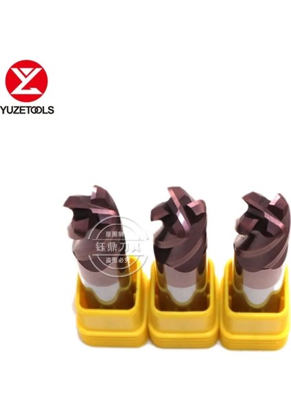 D2R0.2-D4-50L-4T Yuzetools Cnc HRC55 4 Flüt Boğa Burun Katı Karbür Parmak Freze Radyo Köşesi ile Genel Freze Kesici Materail R0.2 R0.5 R1.0 (Yurt Dışından) fiyatları