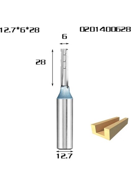 0201400628 Huhao 1/2 "şap 3 Flüt Freze Tct Düz Freze Uçları Kırpma End Mill Kesiciler Mdf Kontrplak Sunta Yuvası Matkap (Yurt Dışından)