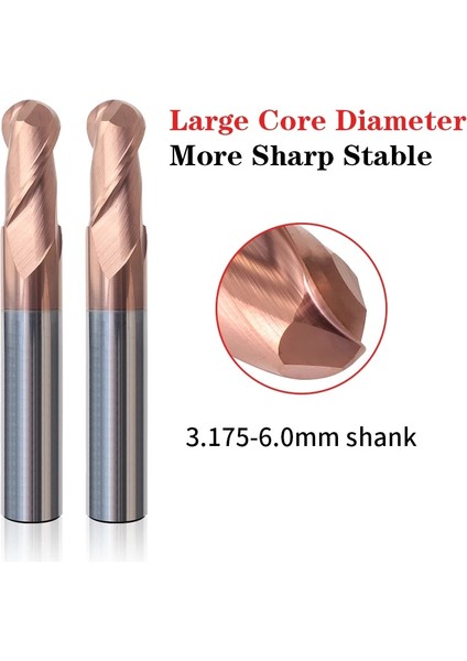 R3.0XD6X75L-2F HRC50 Augusttool HRC50 55 65 2 Flüt Bilyalı Uçlu Frezeler Tungsten Karbür Kesici Cnc Router Bit Freze Aracı R0.5 R1 R2 6mm 8mm 10MM (Yurt Dışından) modelleri