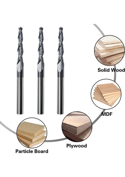 3 Adet Stil 1 3.175MM Tungsten Katı Karbür End Mill Bilyalı Burun Konik Frezeler Ağaç Işleme Freze Uçları Uzun Cnc Konik Metal Freze (Yurt Dışından) indirimleri