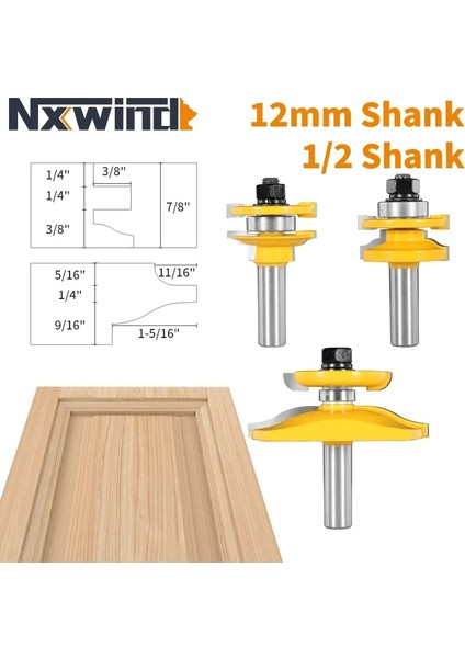 12.7X41 5.nxwınd 3 Adet 12.7 Mm/12 mm Stıleraıl Montajları-Roman Ogee Bıt Yönlendırıcı Bıt Ahşap Işleme Freze Ahşap Bıt Yüzey Freze Içın (Yurt Dışından) fiyatları