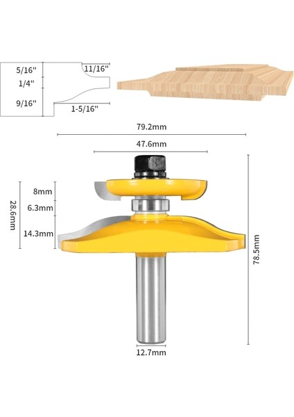 12.7X41 5.nxwınd 3 Adet 12.7 Mm/12 mm Stıleraıl Montajları-Roman Ogee Bıt Yönlendırıcı Bıt Ahşap Işleme Freze Ahşap Bıt Yüzey Freze Içın (Yurt Dışından) indirimleri