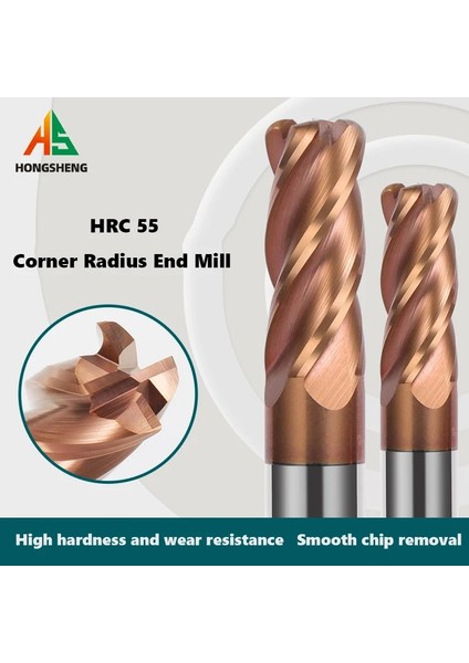 8R1X8X60 Köşe Yarıçapı End Mill Cnc R Bullnose Kesici Tungsten Karbür Çelik Metal Yönlendirici Aracı 4 Flüt R0.5 R1 R2 Yüzey Işleme (Yurt Dışından)