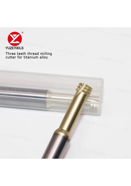 M1-0.25 Yuzetools Cnc Katı Karbür Konu Freze Kesici Tungsten Çelik Üç Diş Konu Işleme Için Özel M3 M4 M5 M6 M8 M10 (Yurt Dışından)