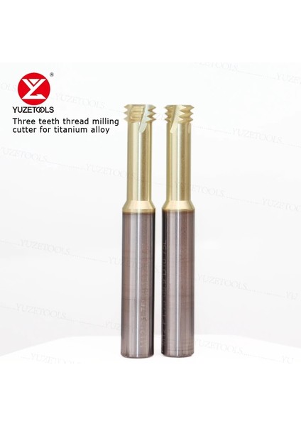 M1-0.25 Yuzetools Cnc Katı Karbür Konu Freze Kesici Tungsten Çelik Üç Diş Konu Işleme Için Özel M3 M4 M5 M6 M8 M10 (Yurt Dışından)