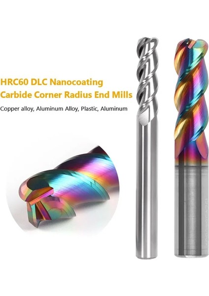 10R1.5X30X10X75 Kaplama 3 Flüt Uçlu Freze HRC60 Dlc Köşe Yarıçapı Uçlu Freze R0.2 R0.5 R R2 R3 1-12 Tungsten Karbür Cnc R Bullnose Kesici Alüminyum Kesici (Yurt Dışından)