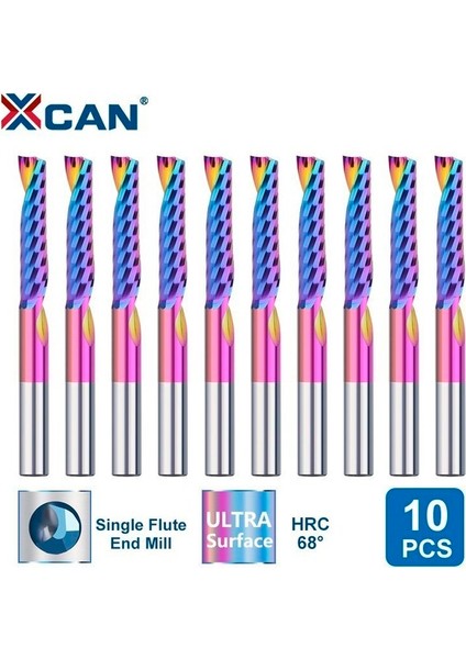 3.175X2.5X17 10 Adet Ultra Kaplamalı Xcan Frezeler 10 Adet 2X8MM 3.175 Saplı Tek Flüt Spiral Freze Uçları Kesim Ahşap/plastik 1 Flüt Cnc Freze Kesici (Yurt Dışından)