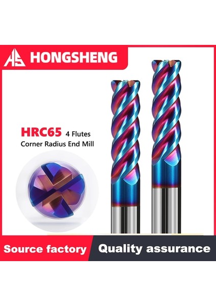 4.0R1.0X10X50 Köşe Yarıçapı End Mill 4 Flüt Cnc R Bullnose Kesici Tungsten Karbür Çelik Metal Yönlendirici Aracı R0.5 Yüzey Işleme Frezeleri (Yurt Dışından)