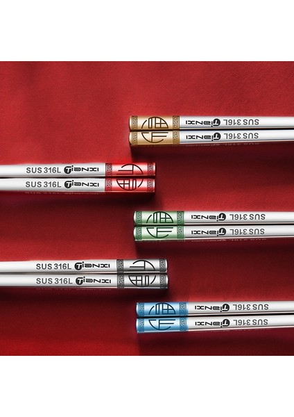 10 Çift 316L Paslanmaz Çelik Kaymaz Çubuklar High-End Çin Kore Ev Yemek Çubukları Yeniden Kullanılabilir Japon Suşi Çubuklarını Set (Yurt Dışından)