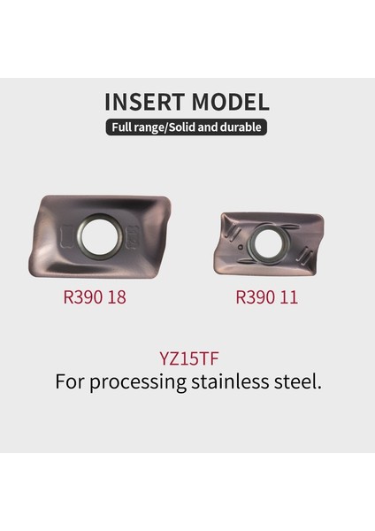 Uç Yok R390 C16-16-200-2T 1 Adet R390 C15-16-150 200-2T/ R390 C19-20-150-2T R39011 Karbür Için Değiştirilebilir Yüzey Freze Tutucusu ve Cnc Takım Kombinasyonu (Yurt Dışından)