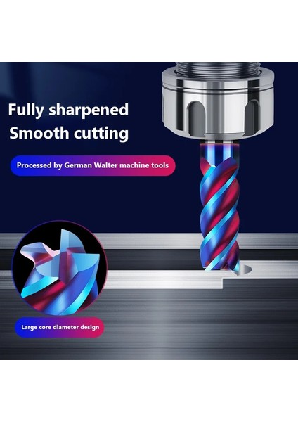8X30X8X75 HRC65 Karbür End Mill 1 2 3 4 5 6 8 9 10 12 17 18 20MM 4 Flüt Freze Kesicisi Alaşım Kaplama Kesme Aleti Cnc Işleme Frezeler (Yurt Dışından)