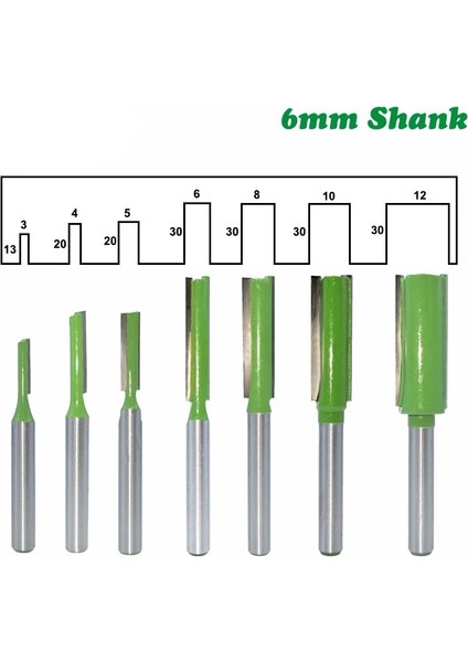 6X9X20MM 1 Adet 6mm Shank Düz Bit Tungsten Karbür Çelik Tek Çift Flüt Yönlendirici Bit Ahşap Freze Kesicisi Ahşap Ağaç Işleme Araçları (Yurt Dışından)