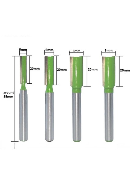 6X9X20MM 1 Adet 6mm Shank Düz Bit Tungsten Karbür Çelik Tek Çift Flüt Yönlendirici Bit Ahşap Freze Kesicisi Ahşap Ağaç Işleme Araçları (Yurt Dışından)