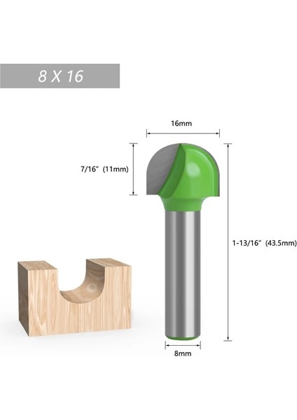 8X16MM La Vıe 1 Adet 8mm Shank Küresel Uçlu Freze Yuvarlak Burun Koyu Cnc Freze Ucu Yarıçapı Çekirdek Kutusu Katı Karbür Yönlendirici Bit Araçları (Yurt Dışından)