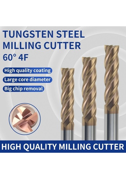 4f D4XD4X50L 1 Adet HRC60 1mm 3mm 5mm 8mm 10MM 12MM 16MM 20MM Karbür Frezeler 4 Flüt Tungsten Çelik Freze Kesici End Mill Kesici Cnc Araçları (Yurt Dışından)