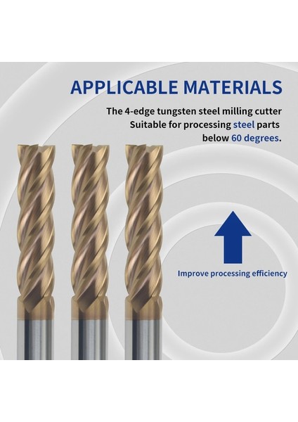 4f D4XD4X50L 1 Adet HRC60 1mm 3mm 5mm 8mm 10MM 12MM 16MM 20MM Karbür Frezeler 4 Flüt Tungsten Çelik Freze Kesici End Mill Kesici Cnc Araçları (Yurt Dışından) fırsatları