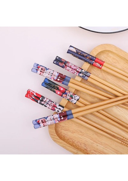 5 Çift Kullanımlık 5 Çift Set El Yapımı Bambu Japon Tarzı Doğal Ahşap Çubuklarını Suşi Gıda Kedi Çiçek Çok Renkli Ahşap Çubuklarını (Yurt Dışından)