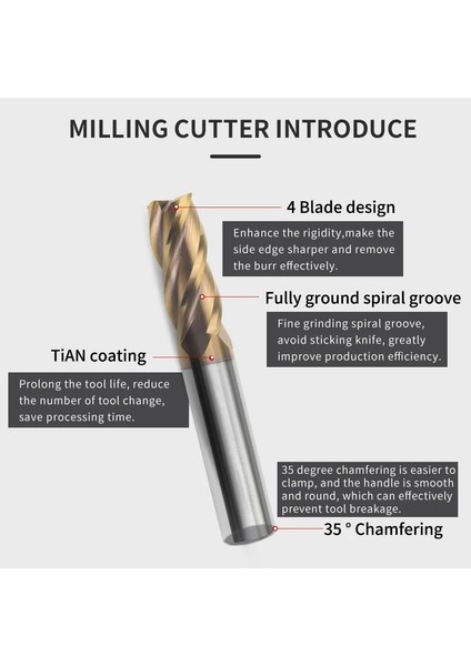 4f D8XD8X60L HRC62 4 Flüt End Mill 1MM-20MM Tungsten Çelik Düz Şaft Freze Kesicisi Cnc Makineleri Araçları Alaşım Kaplama Karbür Torna Için (Yurt Dışından) modelleri