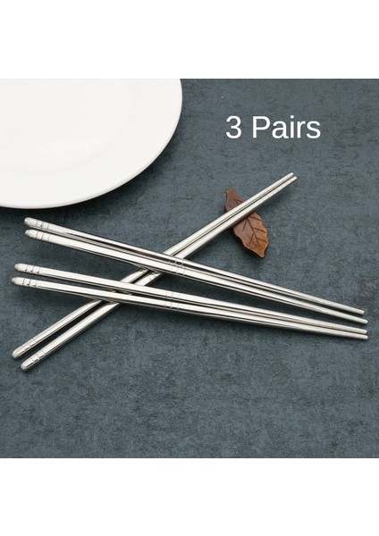 Kırmızı 5 Çift Yemek Çubukları 304 Paslanmaz Çelik Kaymaz Çubuk Metal Suşi Çubukları Kore Japon Gıda Çin Yemek Çubukları (Yurt Dışından)