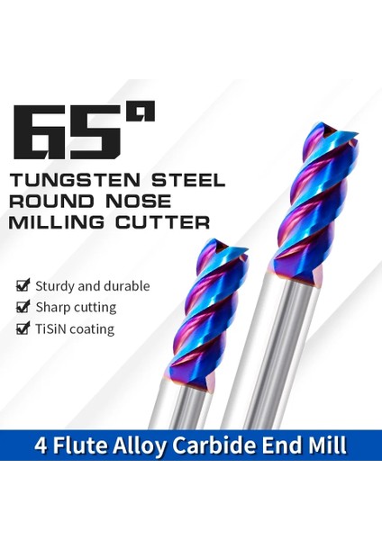 1R0.2X4DX50 1 Adet Augusttools Karbür End Mill HRC65 Tungsten Köşe Yarıçapı Yönlendirici Bit Cnc Freze Kesiciler 4 Flüt Paslanmaz Çelik Kesme Aleti (Yurt Dışından)