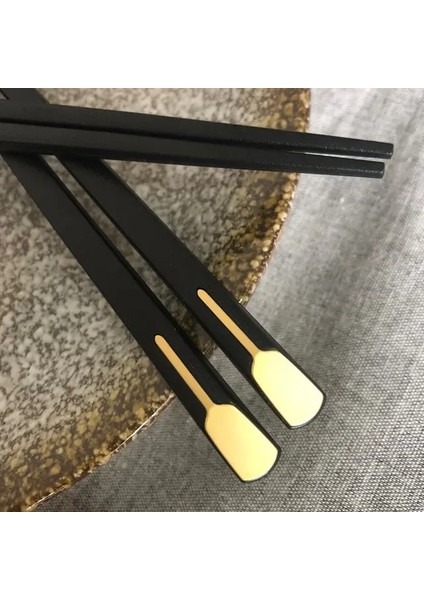 Stil 4 1 Pairs Japon Çin Yemek Çubukları Taşınabilir Kaymaz Gıda Çubukları Alaşım Sofra Suşi Çubukları Yeniden Kullanılabilir Metal Kore Yemek Çubukları (Yurt Dışından)