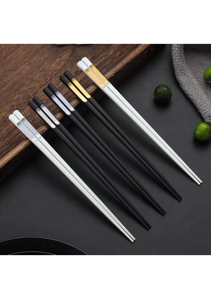 Stil 4 1 Pairs Japon Çin Yemek Çubukları Taşınabilir Kaymaz Gıda Çubukları Alaşım Sofra Suşi Çubukları Yeniden Kullanılabilir Metal Kore Yemek Çubukları (Yurt Dışından) modelleri