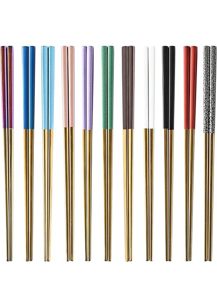 A4 Kare Yemek Çubukları 304 Paslanmaz Çelik Yemek Çubukları Çin Yemek Çubuğu Portekiz Yemek Çubukları Çok Renkli Metal Çelik Palillos Chinos (Yurt Dışından)