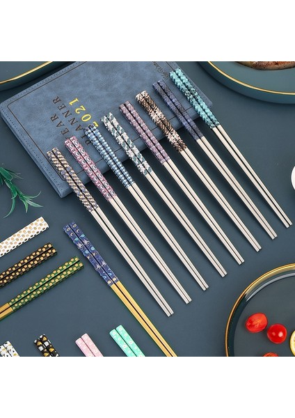A4 Kare Yemek Çubukları 304 Paslanmaz Çelik Yemek Çubukları Çin Yemek Çubuğu Portekiz Yemek Çubukları Çok Renkli Metal Çelik Palillos Chinos (Yurt Dışından)