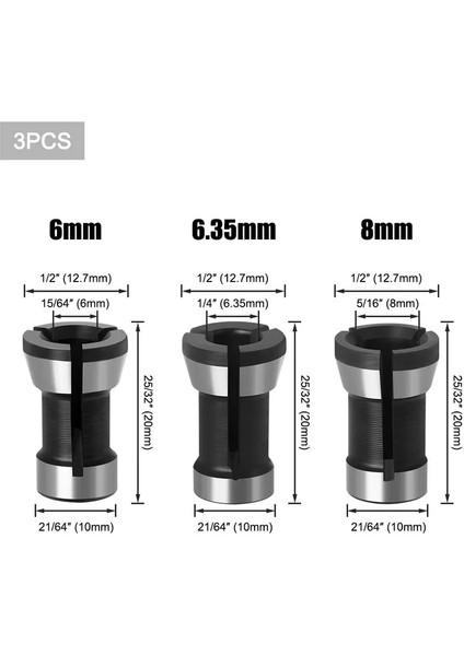 3 Adet 1 Adet Pensler 6/8/6.35MM Dönüştürme Pens Chuck Gravür Kırpma Makinesi Elektrikli Freze Makinesi Freze Kesicisi Sap Burç Aksesuarları (Yurt Dışından) indirimleri