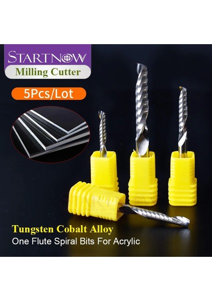 5 Adet 3.175X3.175X28X50 Startnow 5 Adet/grup Akrilik Karbür Tungsten Çelik Freze Kesici Cnc Router Tungsten 1 Flüt Spiral Uçları Pvc Plastik Frezeler (Yurt Dışından)