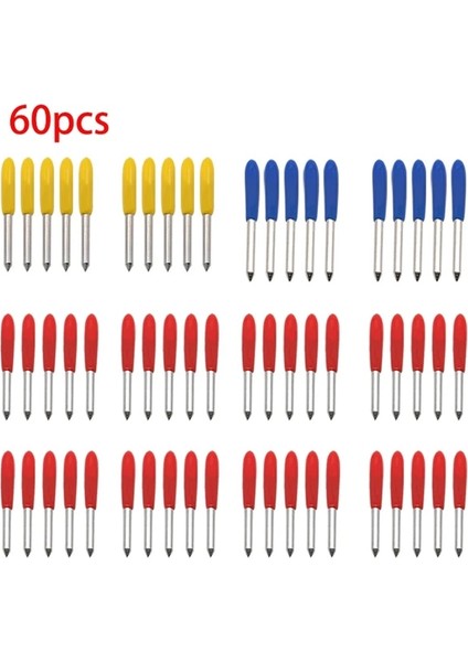 60 Adet Set B 1 Takım 30/45/60 Derece Bıçak Freze Kesicisi Bıçakları Roland Cricut Plotter Bıçağı Vinil Kesici Ofset Bıçak Yedek Oyma Aracı (Yurt Dışından)