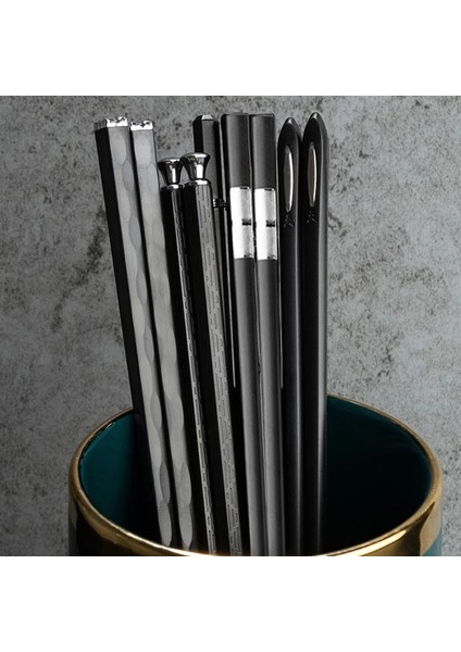 Kırmızı Altın Tutucu 5 Çift Japon Yemek Çubukları Seti Suşi Çubukları Standı Raf Tutucu Metal Çin Yemek Çubukları Kaymaz Alaşım Sofra (Yurt Dışından) fırsatları