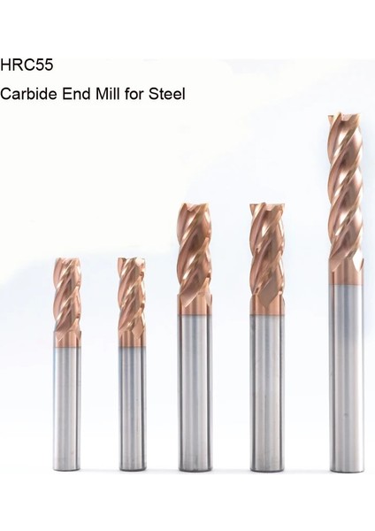 DB6-LB30-DA6-LA100 Tungsten Çelik Düz Uçlu Frezeler Karbür Wolfram Cnc Freze Kesici Yönlendirici Ucu Silindirik Azdırma HRC55 Çelik Için Nano Kaplama (Yurt Dışından)