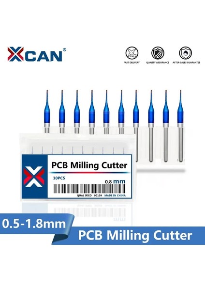 10 Adet 0.6mm Xcan Pcb Freze Kesicisi 0.5/0.6/0.8/1.2/1.4/1.7/1.8/2.2/2.4mm Nano Mavi Kaplamalı 1/8 Shank Mısır Freze Kesicisi End Mill Cnc Kesici (Yurt Dışından) fiyatları