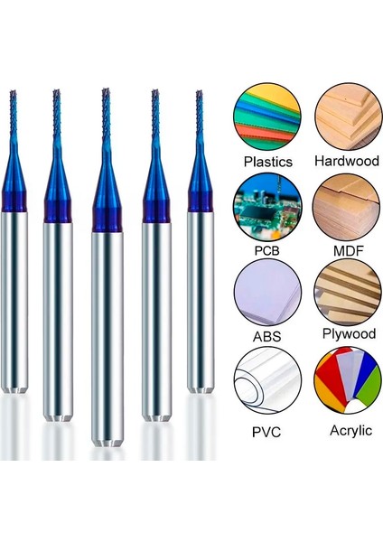 10 Adet 0.6mm Xcan Pcb Freze Kesicisi 0.5/0.6/0.8/1.2/1.4/1.7/1.8/2.2/2.4mm Nano Mavi Kaplamalı 1/8 Shank Mısır Freze Kesicisi End Mill Cnc Kesici (Yurt Dışından) indirimleri