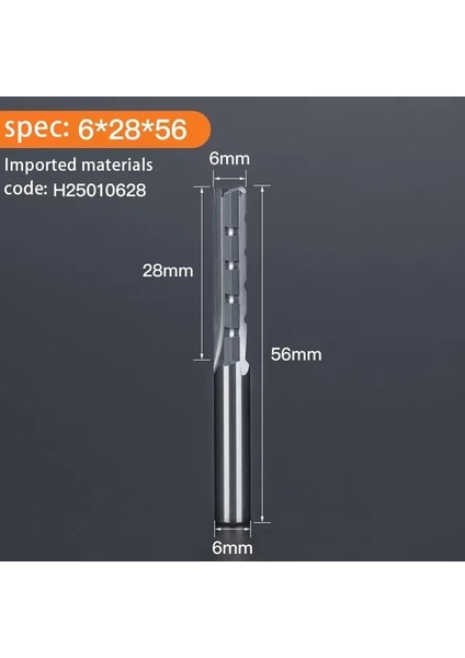 H25010628 Huhao 6mm Shank Düz Freze Ahşap Freze Uçları 3 Bıçak Tungsten Çelik Tct Kontrplak End Mill Oyma Ağaç Işleme Araçları (Yurt Dışından)