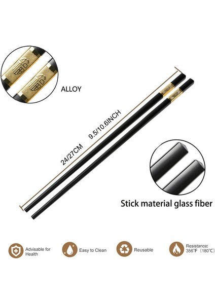 10PAIR-27CM-YX 10PAIRS 24/27CM Çubuklarını Kaymaz Suşi Sopa Gıda Sınıfı Plastik + Alaşım Klip Suşi Tencere Çubuklarını Yeniden Kullanılabilir Sofra Hediye (Yurt Dışından) fırsatları