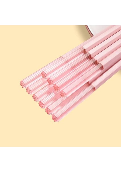 5 Pairs Yeşil Yh 5 Pairs Pembe Gül Yemek Çubukları Japon Yemek Çubukları Bulaşık Makinesinde Yıkanabilen Yemek Çubukları Gıda Kaymaz Yemek Çubukları Kore Mutfak Malzemeleri (Yurt Dışından) fırsatları