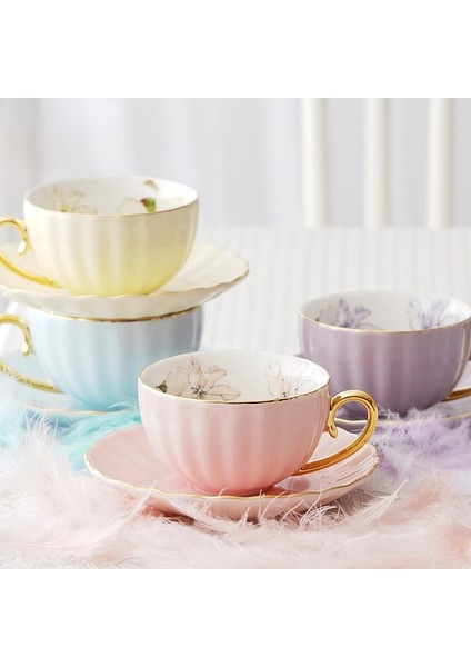 Beyaz 1 Adet Sevimli Kahve Fincanı Tabağı Espresso Porselen Cappuccino Yeniden Kullanılabilir Çiçek Iskandinav Öğleden Sonra Çay Bardağı Kupa Estetik Caneca Ev Yemek (Yurt Dışından)