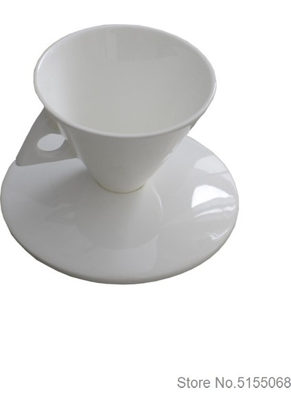 2 x Fincan ve Tabak 70ML Ins Hafif Lüks Kemik Çini Koni Tipi Espresso Shot Fincan Seramik Piramit Küçük Siyah Kahve Kupa ve Tabak Setleri Demitasse Çay Fincanı (Yurt Dışından)