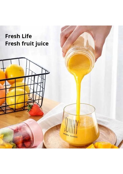 Pembe 300ML 300ML USB Elektrikli Meyve Sıkacağı Mini Taşınabilir Blender Meyve Blender Meyve Sıkacağı Çok Fonksiyonlu Sıkacağı Smoothie Blender (Yurt Dışından)