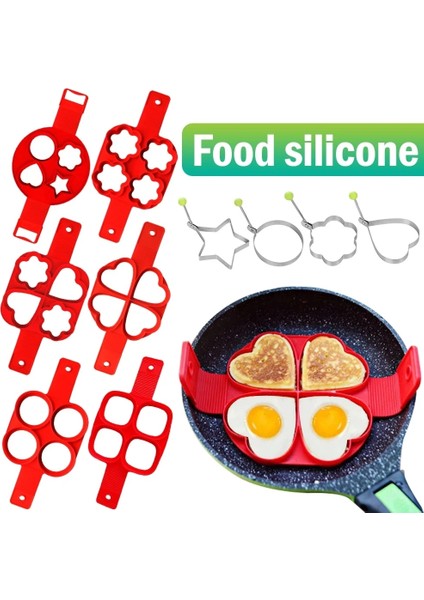 B Yumurta Halkası Gözleme Yapımcısı Kalıp Yeniden Kullanılabilir Yapışmaz Kızarmış Yumurta Şekillendirici Omlet Kalıpları Mutfak Pişirme Için Pişirme Aksesuarları CF-226 (Yurt Dışından)
