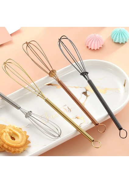 Büyük 19.5 cm Gül Altın Paslanmaz Çelik Mini Yumurta Çırpıcı Mutfak Ev El Krem Yumurta Mikseri Pişirme Aracı Hediye Yumurta Araçları Mutfak Aletleri (Yurt Dışından)
