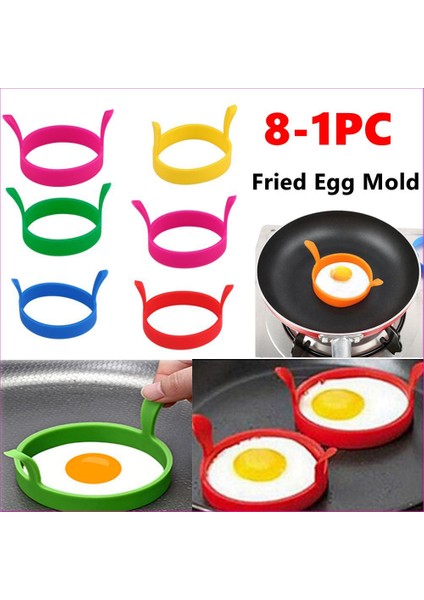 Sarı 2 Adet 8x Silikon Halka Kızarmış Yumurta Kalıp Yapışmaz Gözleme Halka Kalıpları Isıya Dayanıklı Çok Fonksiyonlu Taşınabilir Yaratıcı Pişirme Için Dıy Aracı (Yurt Dışından) fırsatları