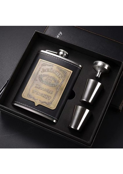 8oz JH09 7oz 8oz Taşınabilir Paslanmaz Çelik Cep Şişesi Flagon Viski Karaf Deri Kapak Şişe Huni Seyahat Drinkware Şarap Bardağı (Yurt Dışından)